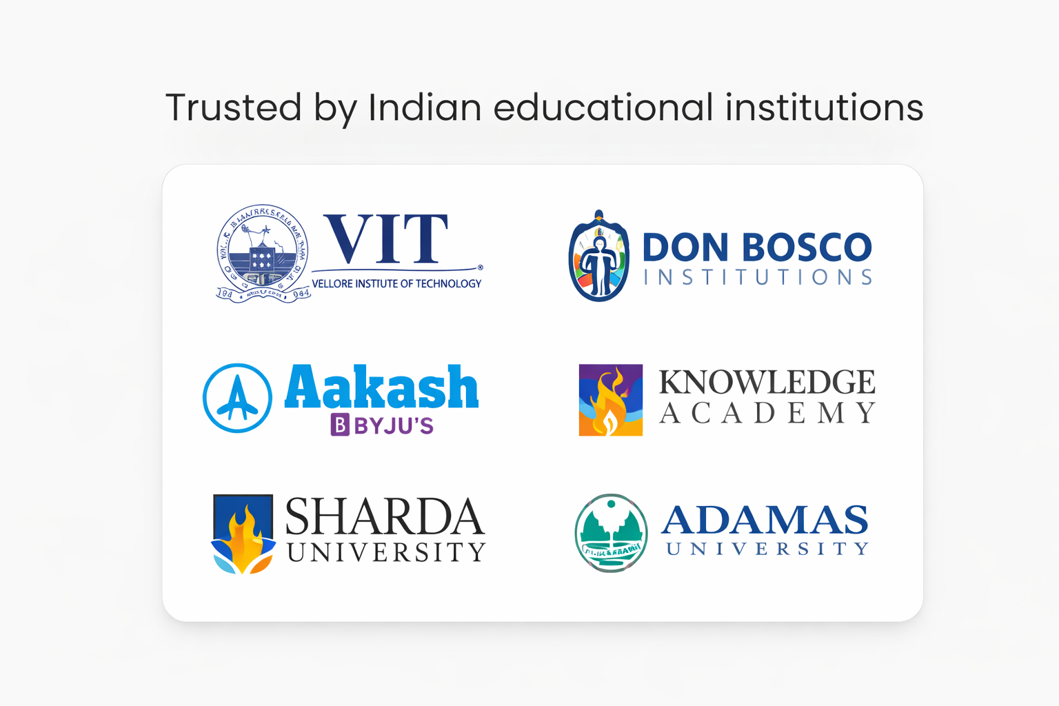 Trusted by Indian educational institutions
